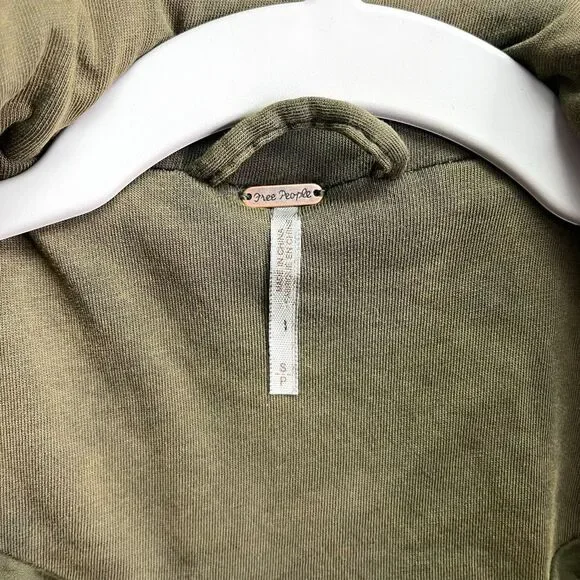 Free People Jacket Womens S Tawny Green Open Front Diamond Quilted Puffer Pillow - Picture 2 of 5